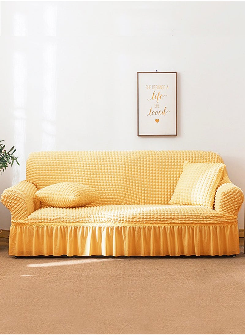 Arabest Sofa Cover Set, 4 piece 7 seater（3+2+1+1） Multifunctional Sofa Slipcover, Couch Cover  Furniture Protector Cover, Washable High Elastic Durable  with Skirt, for Living Room for Bed Room (Beige)  - Image 5