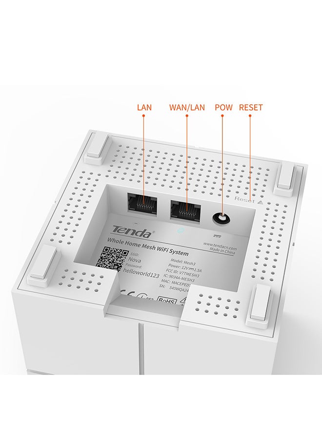 Tenda NOVA MW6 (3-pack) Whole-home Mesh WiFi System White - Image 3
