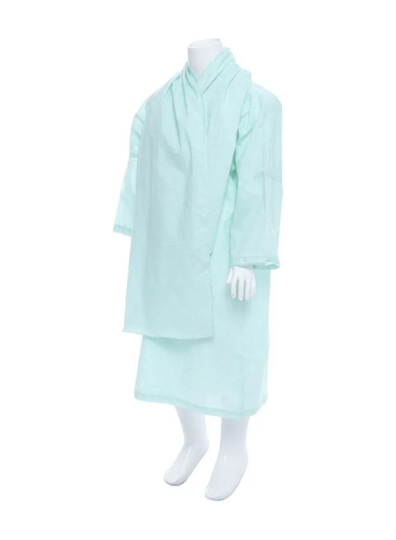 Manasek Kids Blue Scarf & Prayer Dress Set with a Bag - 8 -10 Years - Image 3