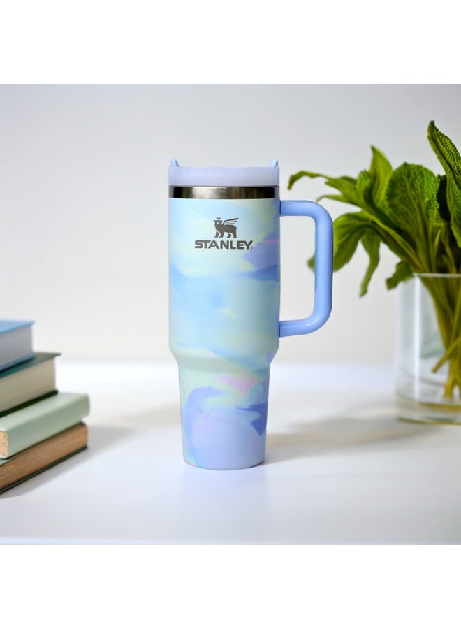 Stanley Sky Marble Stanley 1.18L (40oz) Stainless Steel Tumbler – Vacuum Insulated Travel Mug with Leak-Resistant FlowState™ Lid, Reusable Straw & Easy-Carry Handle, BPA-Free, Dishwasher Safe, Marble Finish, Ideal for Cold & Hot Beverages, Daily Hydration, Office & Gym - Image 1
