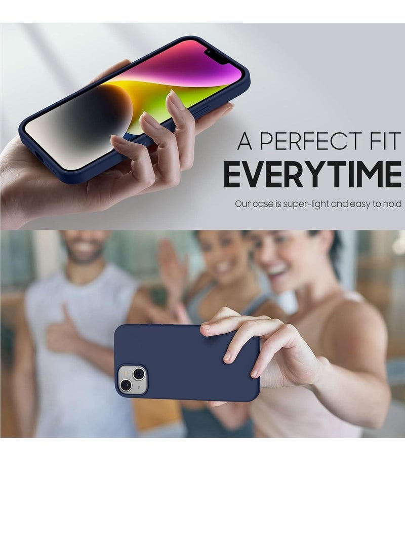 Raxoom iPhone 14 Plus Case, [5 in 1 with 2 Pack Screen Protector + 2 Pack Camera Lens Protector, Liquid Silicone [Full Body] Protection Shockproof [Drop Protection] 6.7 Inch (Navy) - Image 4