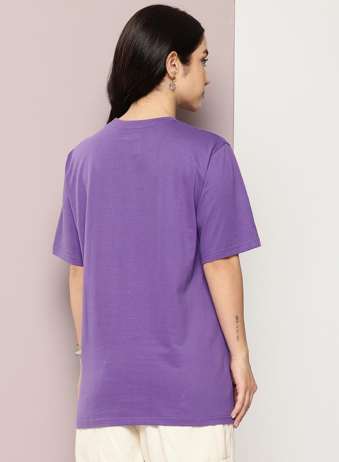 Dillinger Women Purple Oversized Graphic Printed T-Shirt - Image 3
