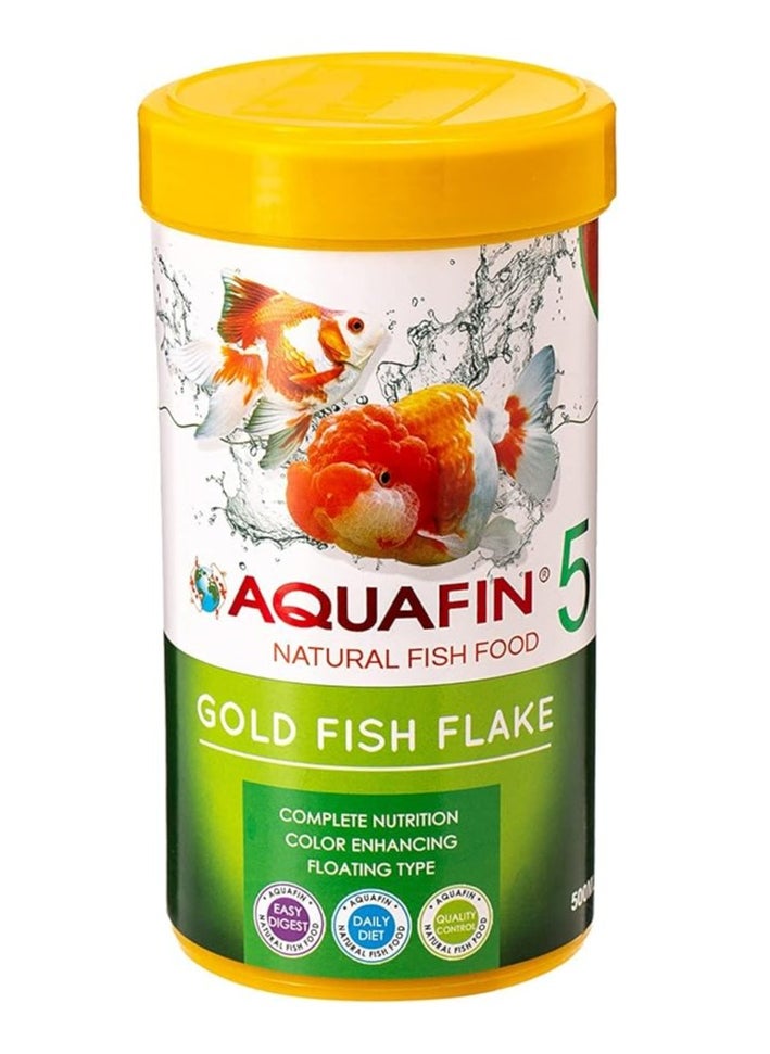 AQUAFIN Aquafin Professional Goldfish Flake 500ml Natural Colour Enhancing Staple Food for Aquarium Fish  - Image 1