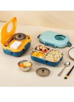 Wooden Twist Stainless Steel Yellow Tiffin Box Lunch Box Kids Adults  - Image 3
