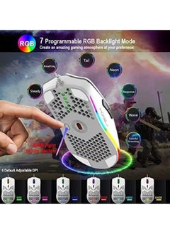 متجر الفرح ماوس ألعاب USB سلكي خفيف الوزن مجوف بإضاءة RGB  - Image 5