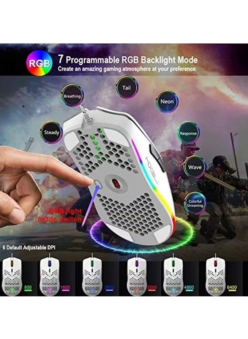 JoyousSto Hollow Lightweight RGB Wired Gaming USB Mouse  - Image 5