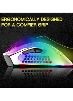 متجر الفرح ماوس ألعاب USB سلكي خفيف الوزن مجوف بإضاءة RGB  - Image 3