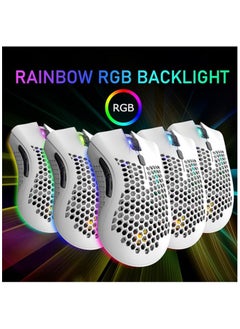 متجر الفرح ماوس ألعاب USB سلكي خفيف الوزن مجوف بإضاءة RGB  - Image 4