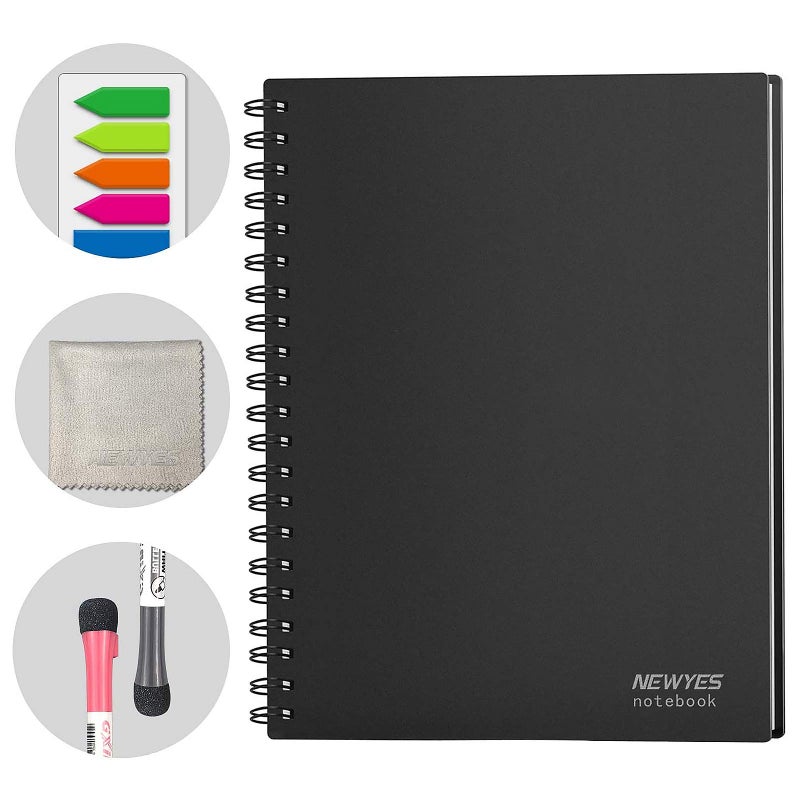 NEWYES Whiteboard Notebook Erasable Meeting Notebook Dry Erase White Board for Meeting, Business, Office, Home (A6) - Image 1