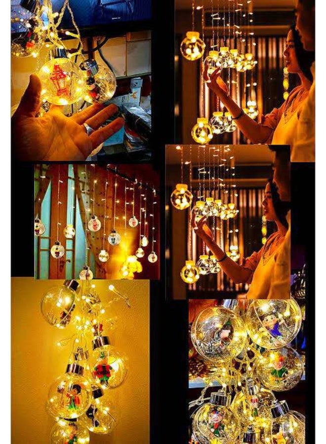 ستارة رمضان ليد فنانيس كورة ورم سريا لمبات اضاءة رمضان فنانيس 3 متر سلسلة اضاءة اصفر - Image 1