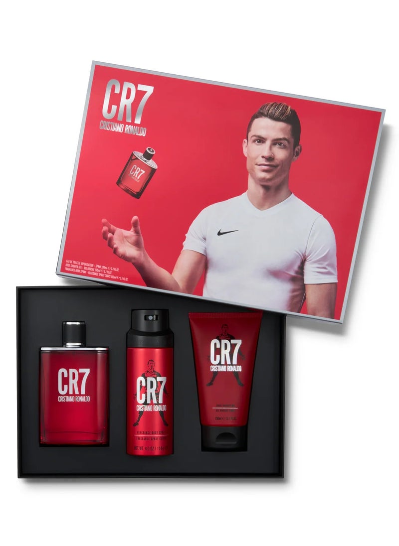 كرستيانو رونالدو - مجموعة هدايا كريستيانو رونالدو CR7 100 مل ماء تواليت + 150 مل جل استحمام + 150 مل بخاخ للجسم - Image 1