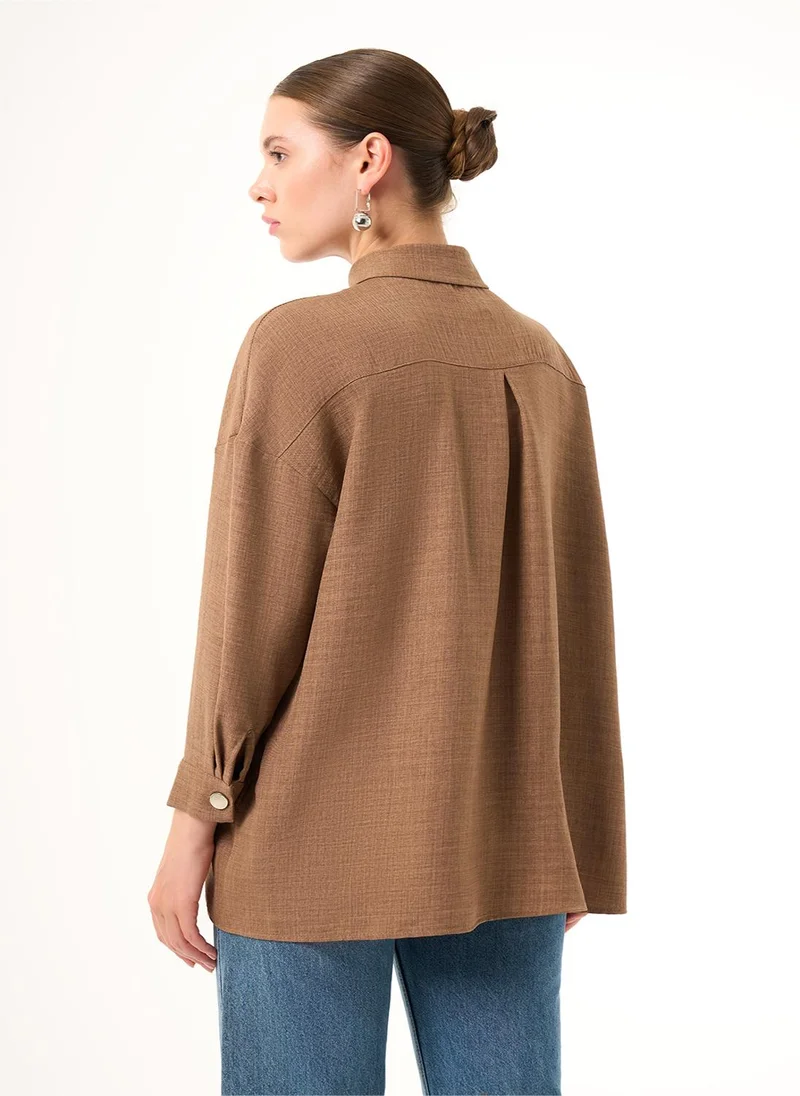 MIZALLE Linen Textured Over Tunic