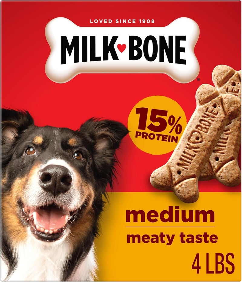 ميلك-بون بسكويتات Milk-Bone Original، عبوة وزنها 4 أرطال، مخصصة للكلاب متوسطة الحجم - Image 1