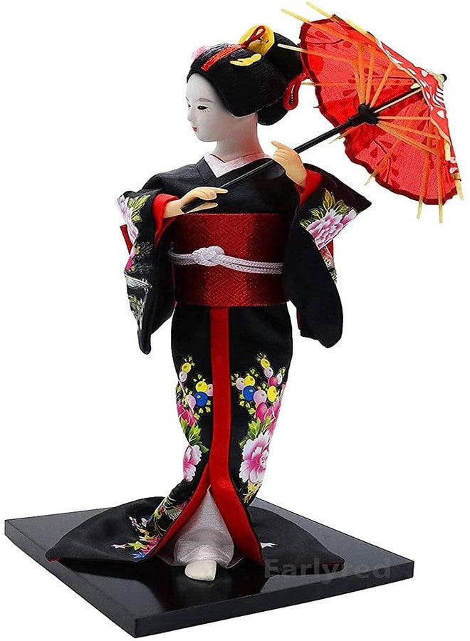 Earlyred 12 Inch Japanese Geisha Kimono Doll 30cm Asian Kimono Doll Collectible Figurine Decoration Gift Red - Image 2