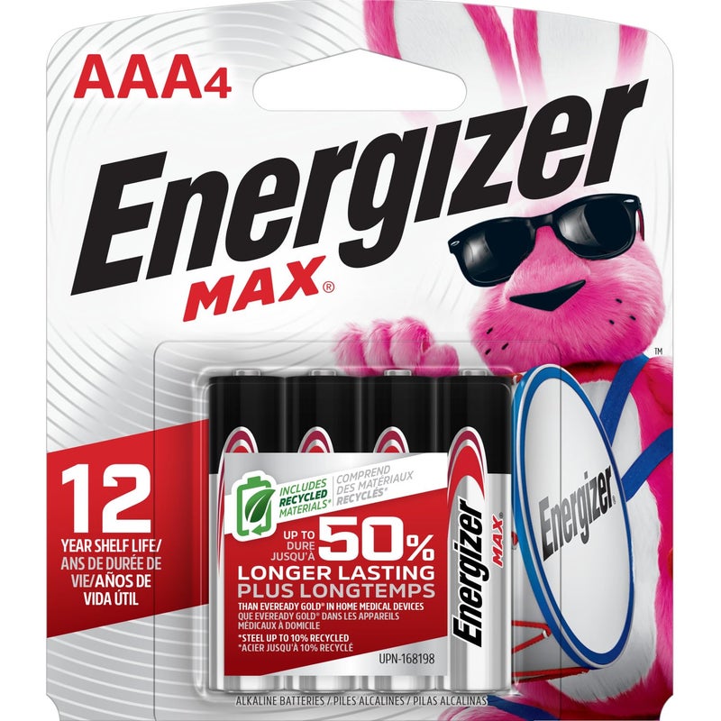 Energizer MAX AAA Batteries (4 Pack), Triple A Alkaline Batteries - Image 1