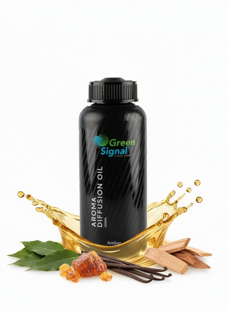 Green Signal Amber Fragrance Oil 500ml for Diffusers & Humidifiers – Long-Lasting & Concentrated Scent for Home and Office - Image 1