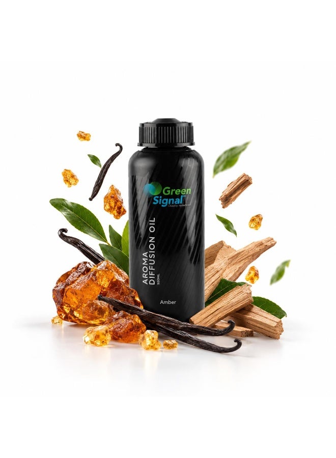Green Signal Amber Fragrance Oil 500ml for Diffusers & Humidifiers – Long-Lasting & Concentrated Scent for Home and Office - Image 1
