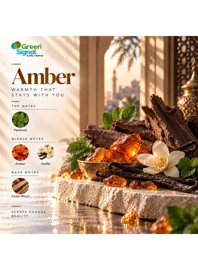 Green Signal Amber Fragrance Oil 500ml for Diffusers & Humidifiers – Long-Lasting & Concentrated Scent for Home and Office - Image 2