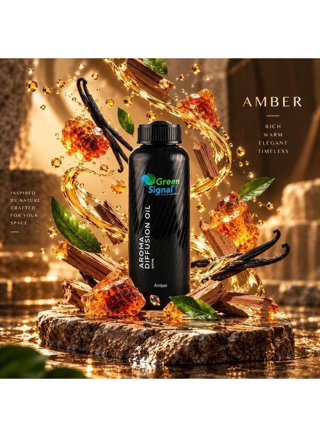 Green Signal Amber Fragrance Oil 500ml for Diffusers & Humidifiers – Long-Lasting & Concentrated Scent for Home and Office - Image 3