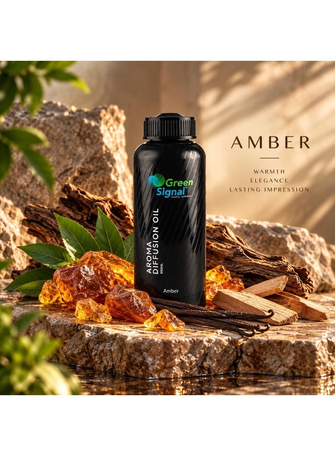 Green Signal Amber Fragrance Oil 500ml for Diffusers & Humidifiers – Long-Lasting & Concentrated Scent for Home and Office - Image 4