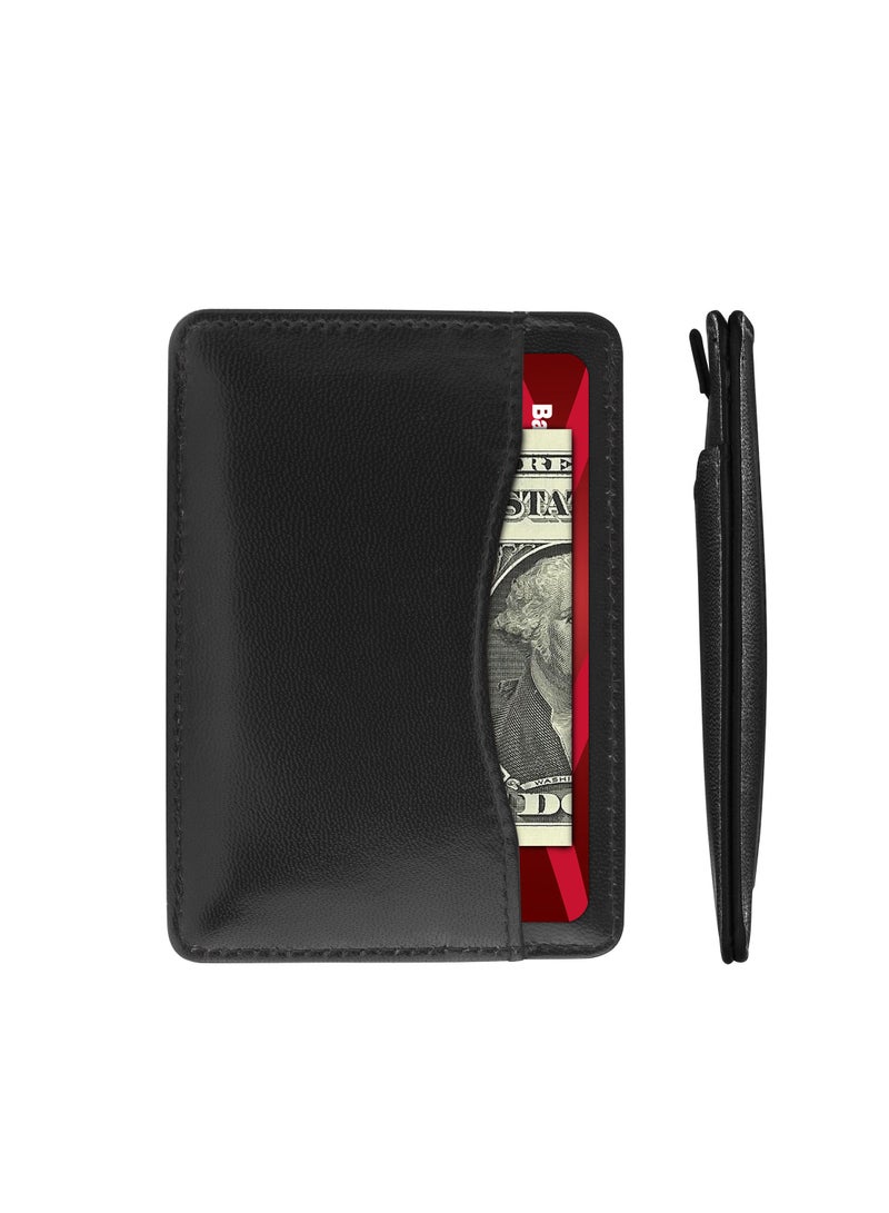 SKENZBI Slim Wallet for Men Women  Card Holder with RFID Protection Minimalist Black - Image 3