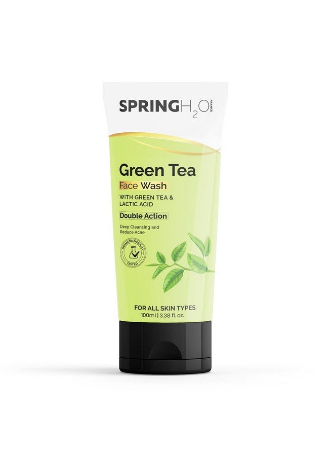 SPRING H2O Green Tea Face Wash | Deep Cleansing & Acne Control with Hydrating Formula | Refreshing Gel Cleanser for All Skin Types 100ml - Image 1