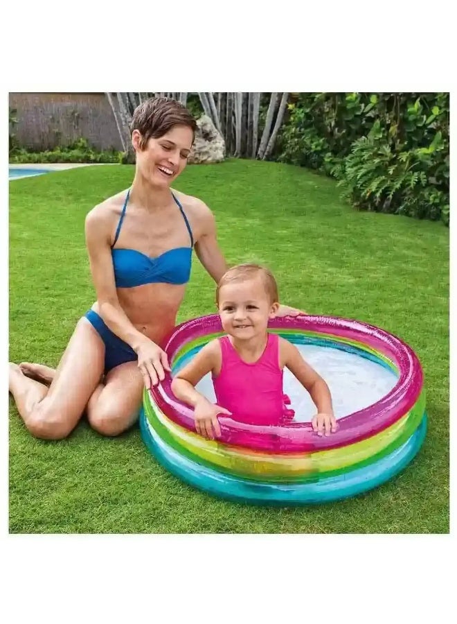 Intex Rainbow Baby Pool, Size 86 X 25cm- MultiColour - Image 2