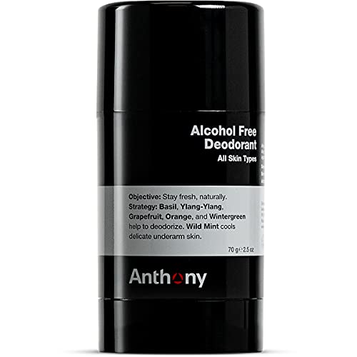 Anthony Alcohol Free, Aluminum Free Deodorant for Men â€“ Non-Irritant Cool Gel Stick for Sensitive Skin â€“ Sport Strength Stick Prevents Odor All Day â€“ Clear, Stain Free â€“ 2.5 Fl Oz - Image 1