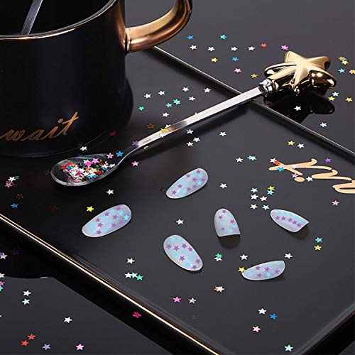 Sourcingbay Art Craft Glitter, Star Shape Glitter Confetti for Christmas New Year Cards, Handcrafts, DIY Home Decoration, Party Festival, Nail Art- 0.35oz (10g) (Multicolor) - Image 2