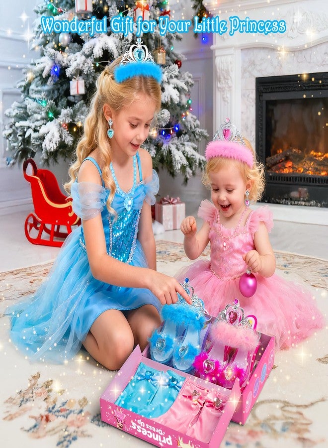 DISHIO Girls Princess Dress Up Shoes and Jewelry Boutique Upgraded Princess Shoes and Accessories with 4 Pair of Princess Play Shoes and Jewelry Set for Toddlers Little Girls Aged 3 4 5 6 - Image 3