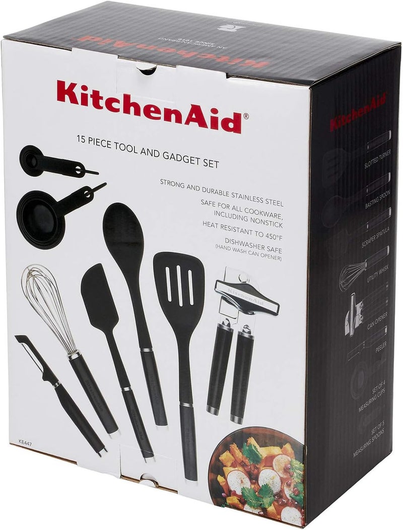 KitchenAid Classic Tool and Gadget Set, 15-Piece, Black - Image 4