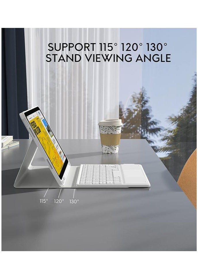 ماركة غير محددة - حافظة لوحة مفاتيح CHESONA لجهاز iPad الجيل العاشر مع لوحة مفاتيح عربية وإنجليزية، وإضاءة خلفية ثلاثية الألوان، ولوحة تتبع متعددة اللمس، وحافظة قابلة للطي مع حامل قلم رصاص، وقناتي بلوتوث لجهاز iPad 10 10.9 بوصة 2022، - Image 1