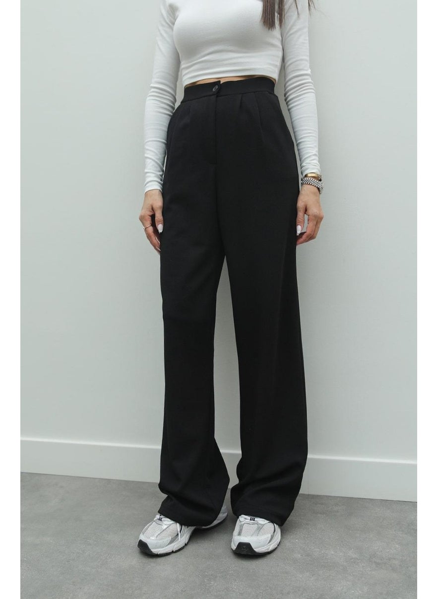 Havoş Havos Black Double Pleated Palazzo Trousers  - Image 2