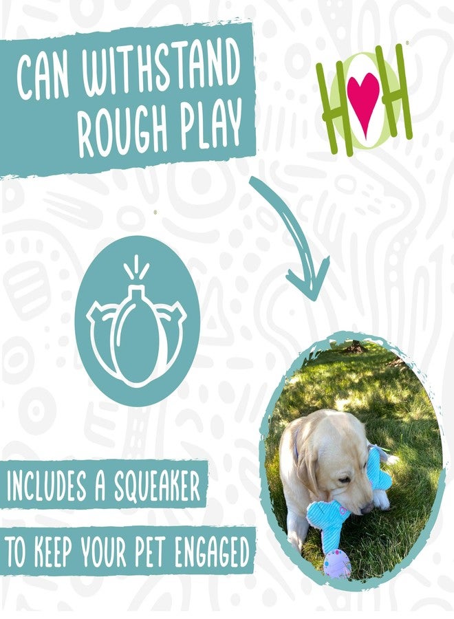 HuggleHounds لعبة HuggleHounds القطيفة للكلاب - لعبة عيد ميلاد ناعمة للكلاب، مصنوعة من الصوف الناعم، متينة وتفاعلية، مناسبة للسلالات الصغيرة والكبيرة مع صفارة - عظمة عيد الميلاد - Image 5