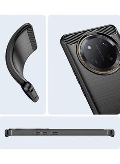 ICARLUS For Honor X9c 5G TPU Case Brushed Carbon Fiber Texture Phone Cover - Black  - Image 4
