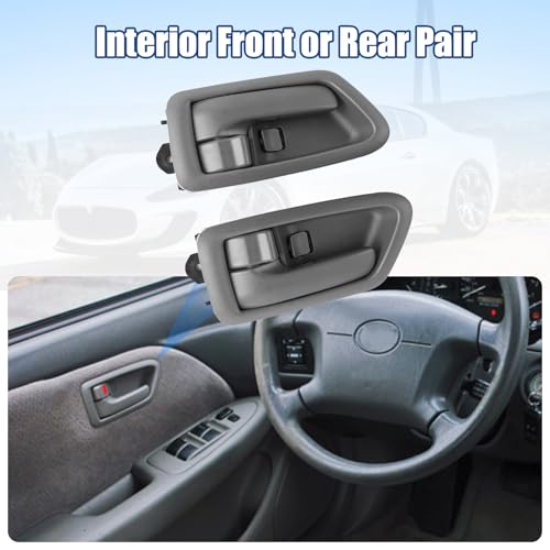 NPAUTO Inside Interior Door Handles Pair Front Rear Driver Passenger Side Replacement for 1997 1998 1999 2000 2001 Toyota Camry Gray - Image 2