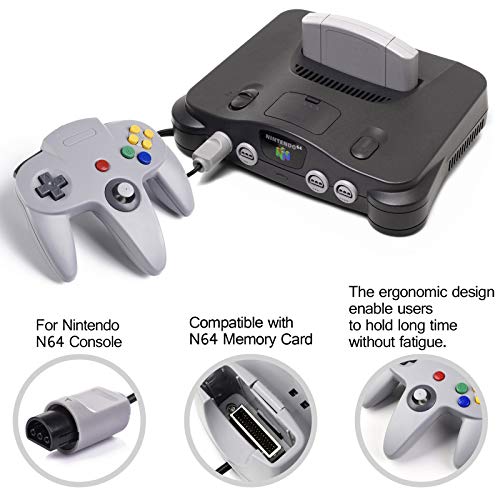 miadore 2 Pack Classic N64 Controllers (Yellow/Gray) Bundle with 2 Pack 6FT N64 Controller Extension Cable - Image 3