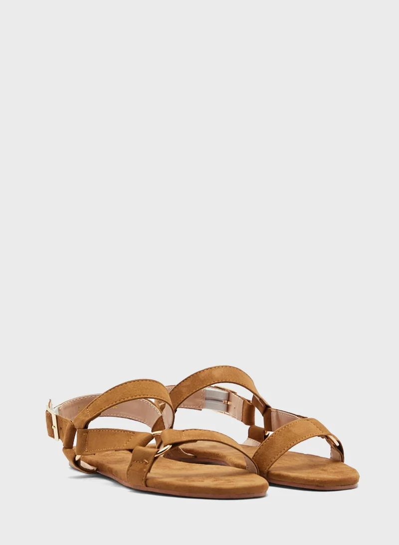 ELLA Sporty Flat Sandal With Circular Details