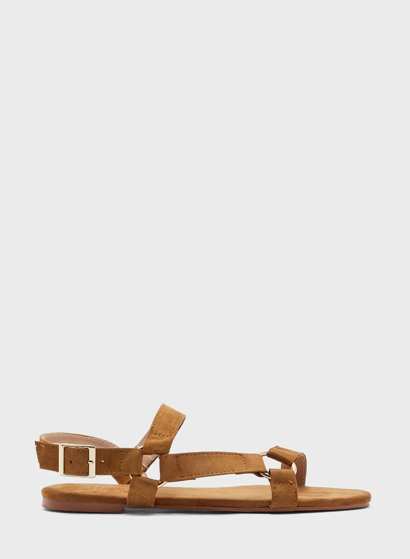 ELLA Sporty Flat Sandal With Circular Details