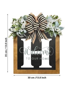Y&D Welcome Sign Creative Bowknot Letter Wreath In Front Of The Door Outdoor Decoration Props For The Courtyard 35x40CM  - Image 2