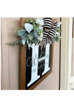Y&D Welcome Sign Creative Bowknot Letter Wreath In Front Of The Door Outdoor Decoration Props For The Courtyard 35x40CM  - Image 3