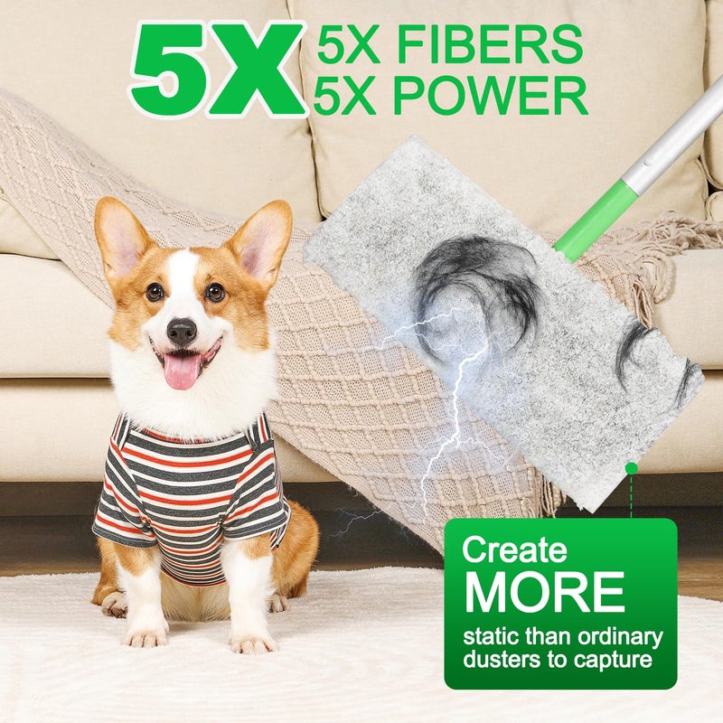 Vowanop Heavy Duty Dry Sweeping Cloths Pads for Swiffer Sweeper Mop, Disposable Microfiber Duster Mop Pads Refills for Cleaning Hardwood Floor Dust and Pet Hair, 30 Count - Image 2