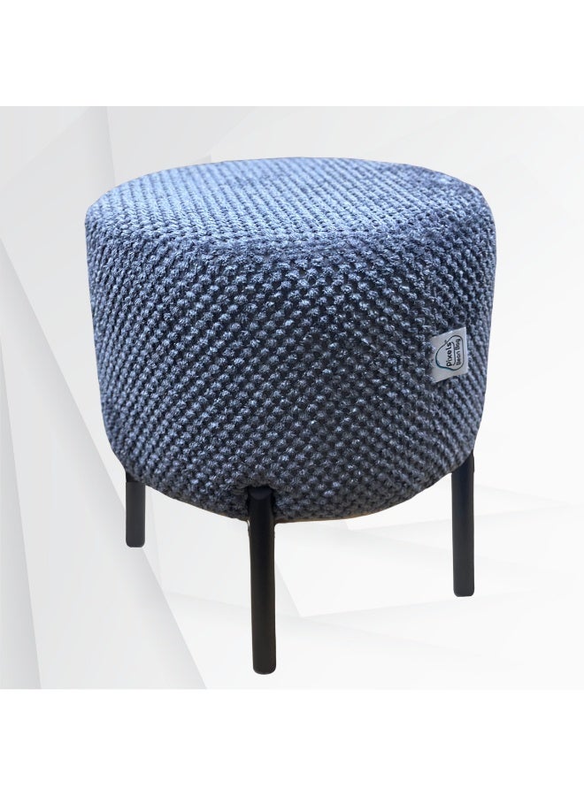 PixelsBeanBag Round Ottoman Linen Fabric by PixelsBeanBag with Metal Legs, for Living Room and Bedroom. - Image 2