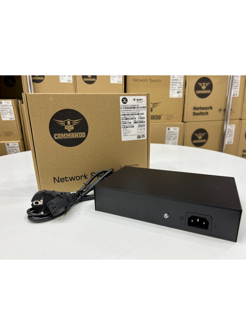 COMMANDO E300 8FE PoE+, 2FE Uplinks, 130W, Unmanaged Switch -- 8+2 PoE Switch, IEEE802.3af/at 15.4W/30W PoE+, 8 Port PoE Switch, 2Gbps Switching Capacity, Ethernet Switch, Network Switch - E300-8P+2FE - Image 4
