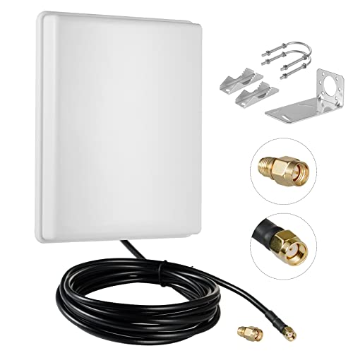 eifagur Outdoor 15dBi Dual Band WiFi 2.4GHz 5GHz 5.8GHz Long-Range Directional Panel Antenna with 10Ft Cable for WiFi Router Wireless Network Card Security IP Camera Video Surveillance Monitor, Eifagur - Image 1
