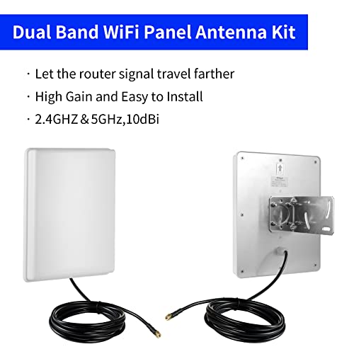 eifagur Outdoor 15dBi Dual Band WiFi 2.4GHz 5GHz 5.8GHz Long-Range Directional Panel Antenna with 10Ft Cable for WiFi Router Wireless Network Card Security IP Camera Video Surveillance Monitor, Eifagur - Image 3