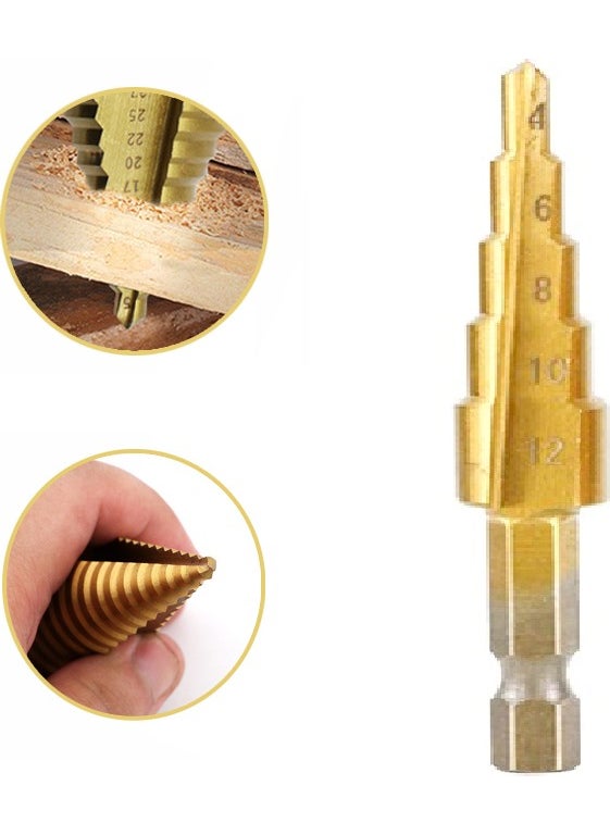 Kafenn Metal Aluminum Wood Plastic Stepped Drill Bit 4-12 mm  - Image 1