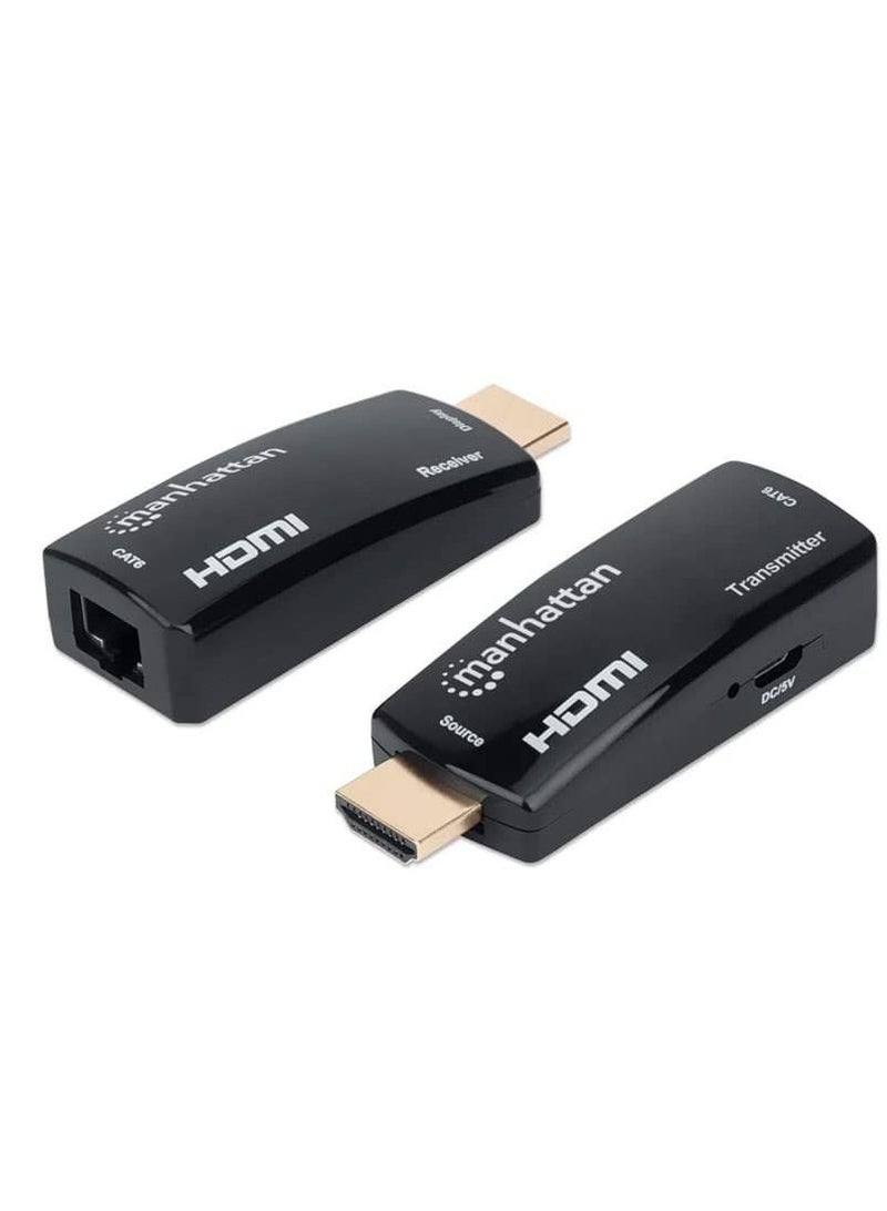 Manhattan 207539 Extender HDMI Extender by Single Cat5e/6 up to 60m - Black - Image 1