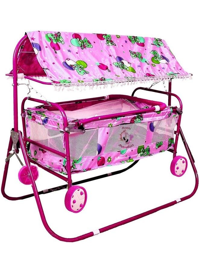AVANI Metrobuzz Baby Swing With Pram Cradle Stroller (Pink)  - Image 2