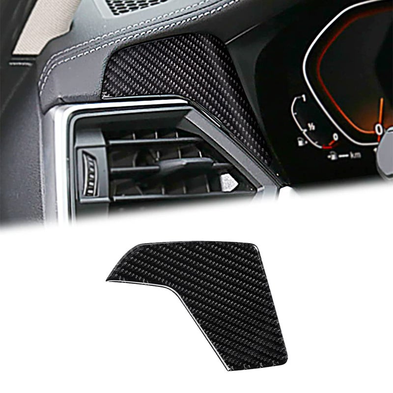 BLAKAYA Compatible with Carbon Fiber Center Control Panel Main Driver Center Control Trim Cover Interior Accessories for BMW 3 Series 3GT G20 G28 2020 2021 2022 Black